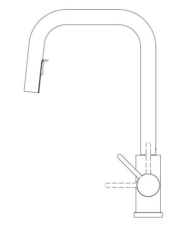 Grifo de cocina Pure.Sink Elite Steel Crystal-S con acabado PVD en oro cepillado y caño extraíble PS8050-60