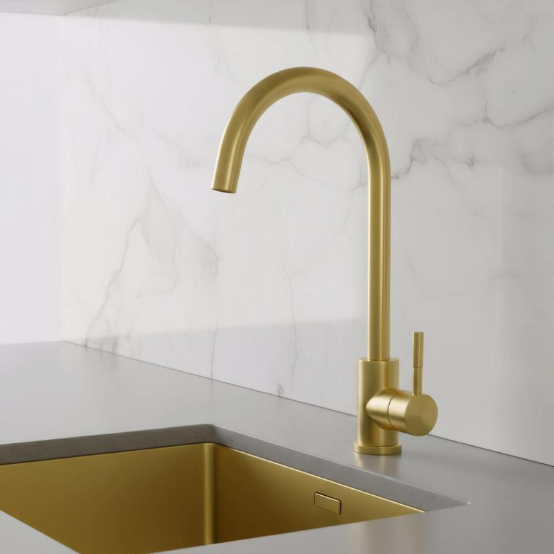 Grifo de cocina Pure.Sink Elite Steel Stream PVD en oro cepillado PS8044-60.