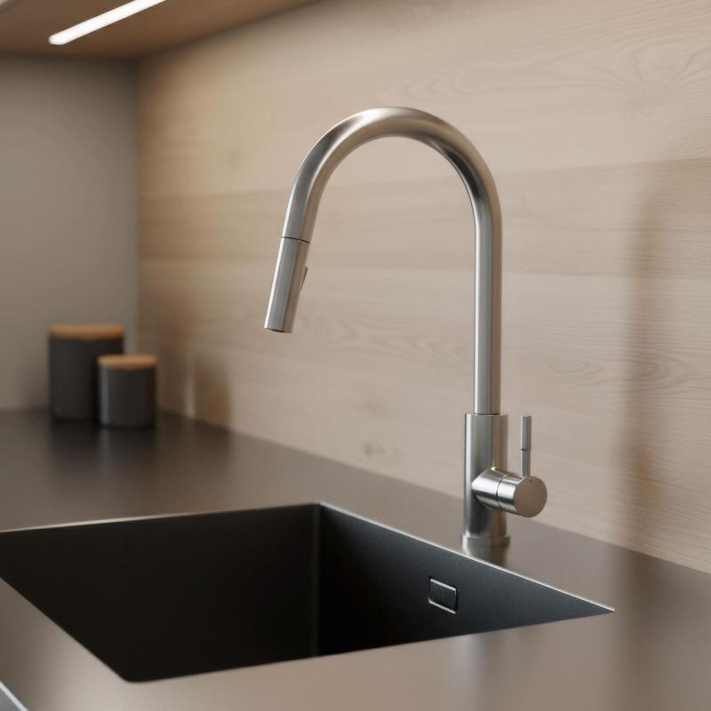 Grifo de cocina Pure.Sink Elite Steel Stream-S de acero inoxidable con caño extraíble PS8045-02