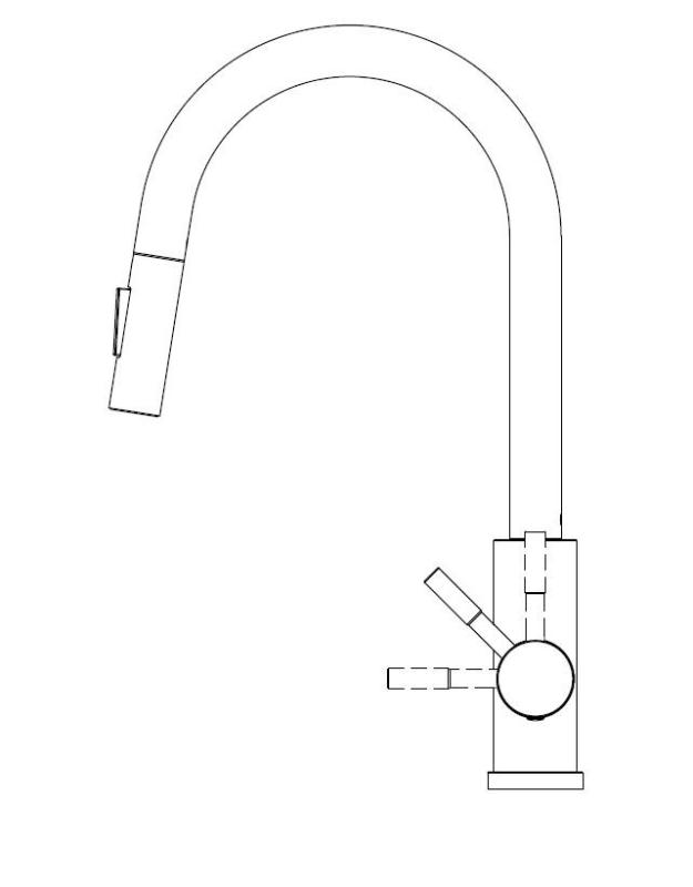 Grifo de cocina Pure.Sink Elite Steel Stream-S en acero PVD dorado cepillado con caño extraíble PS8045-60