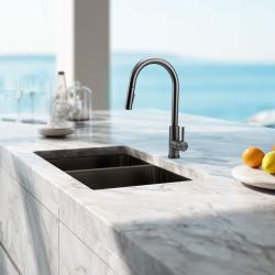 Grifo de cocina Pure.Sink Elite Steel Stream-S en PVD Gun Metal con caño extraíble PS8045-61
