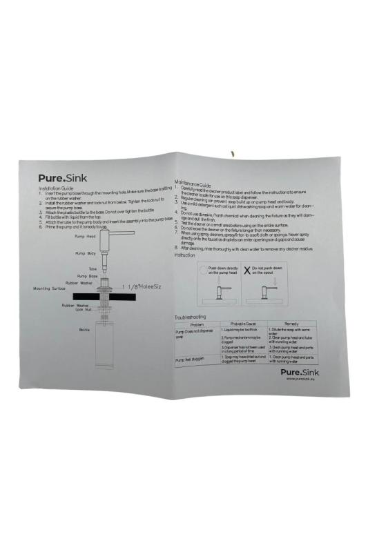 Dispensador de jabón empotrado Pure.Sink Elite Steel Shine, rellenable desde arriba, negro mate PS9010-10