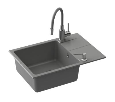 Quadri Bristol Kitchen Mixer Tap Stainless Steel with Flexible Grey Spout 1208967663