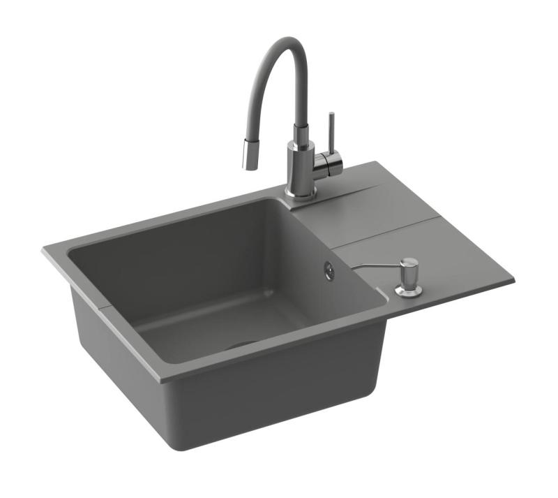 Quadri Bristol Grifo de Cocina de Acero Inoxidable con Caño Flexible Gris 1208967663