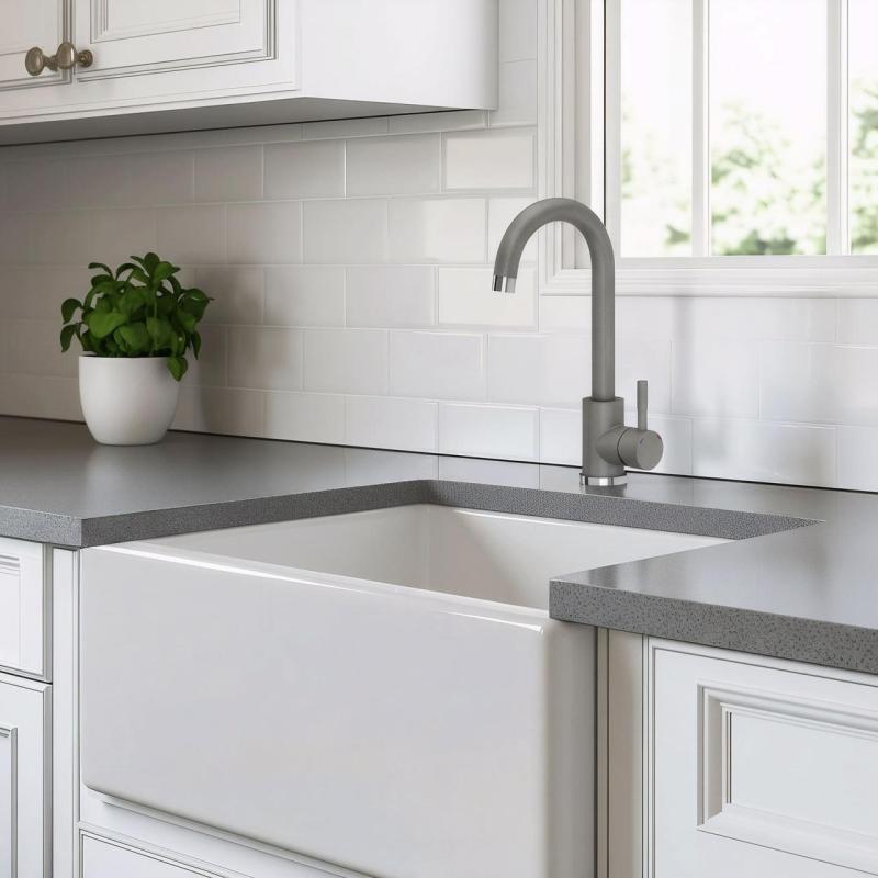 Quadri Coventry Grifo de Cocina Gris con Caño Giratorio 1208967666