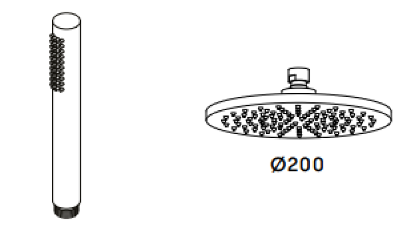 Waterevolution Flow combinación de ducha termostática con ducha de lluvia blanco mate 200mm T141TNBR
