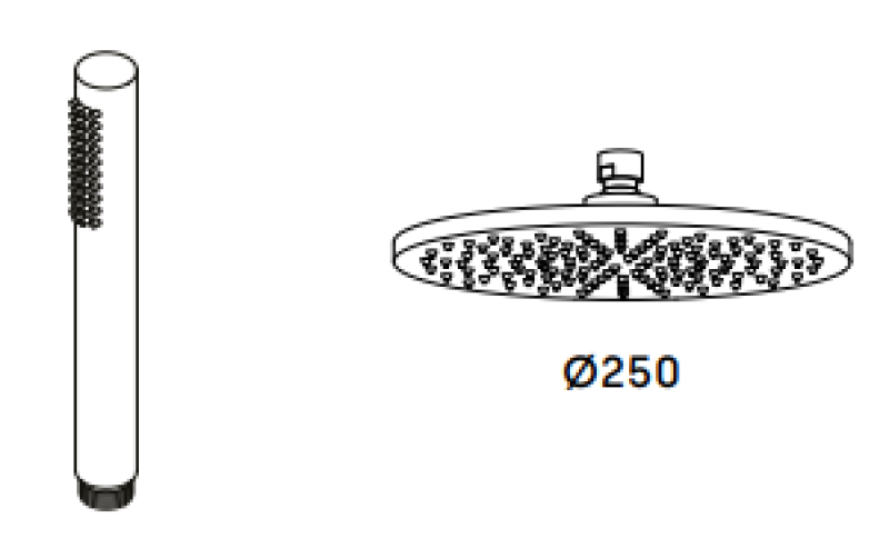 Waterevolution Flow combinación de ducha termostática con ducha de lluvia PVD Gun Metal 250mm T141TN25GME