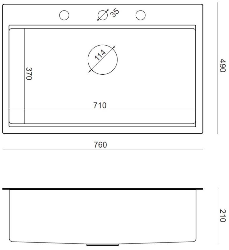 Aquadesign Vesta Fregadero de Acero Inoxidable 76x49cm para Montaje en Superficie y Empotrado con Área para Grifo, incluye Tapón de Acero Inoxidable y Accesorios - 1208967762