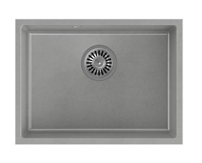 Quadri Elston Fregadero Bajo Encimera de Granito Gris 495x360mm con Tapón de Acero Inoxidable 1208967773