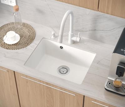 Quadri Elston Blanco Fregadero Bajo Encimera de Granito 495x360mm con Tapón de Acero Inoxidable 1208967774