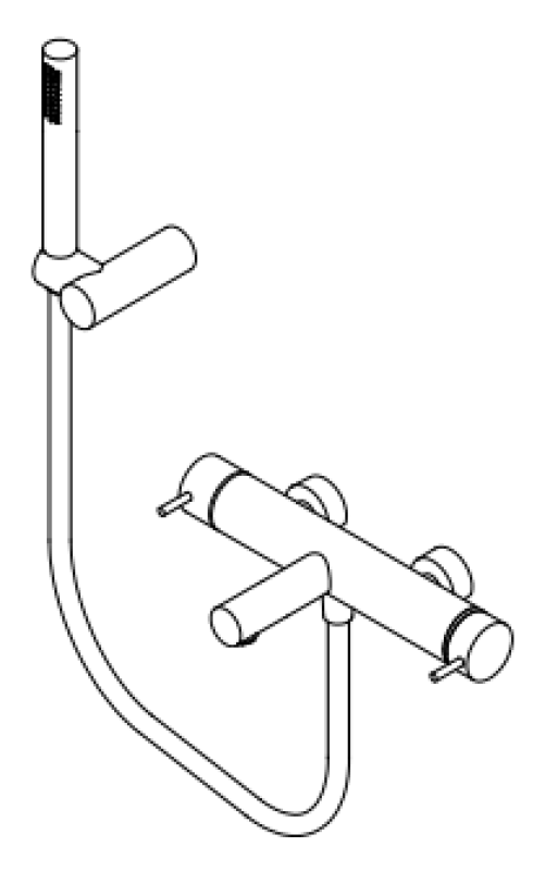 Revolución de Agua Flow grifo de ducha de dos vías con teleducha blanca T130NBR