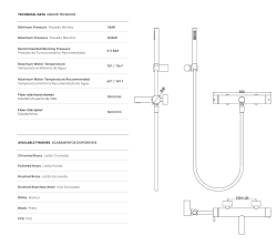 Waterevolution Flow mezclador de ducha termostático de dos vías con ducha de mano blanco T130TNBR