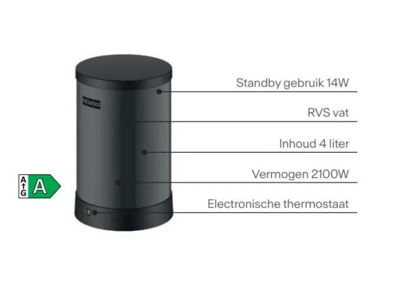 Franke Maris Water Hub caldera de 7L 3-en-1 con grifo electrónico de agua hirviendo con Touch, negro mate, con conjunto mezclador de agua hub 1208967855