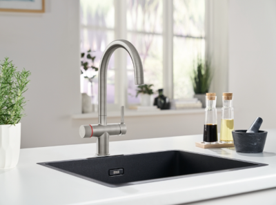 Franke Maris water hub 4L boiler 3-in-1 with Twist mechanical boiling water tap stainless steel with water hub mixer set 1208967858