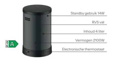 Franke Maris water hub 4L boiler 3-1 with Twist mechanical boiling water tap matte black with water hub mixer set 1208967861