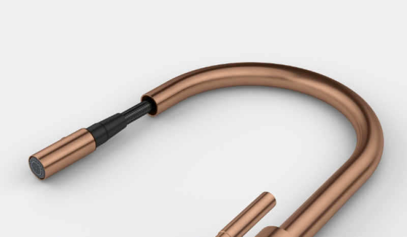 Franke Mythos Masterpiece Grifo de Cocina Cobre con Caño en J y Ducha Extraíble - 115.0711.557