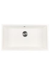 GraniteMy Universal Gran Fregadero de Granito Blanco 74x40 cm con Tapón de Metal Anodizado - 1208967895
