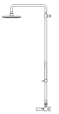 Waterevolution Flow three-way shower mixer with hand and overhead shower Black 250 mm T131N25PR