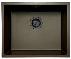 GraniteMy Fregadero de Café Universal de Granito 50x40 cm de montaje superior, montaje inferior y montaje al ras con tapón de metal gun- 1208967928