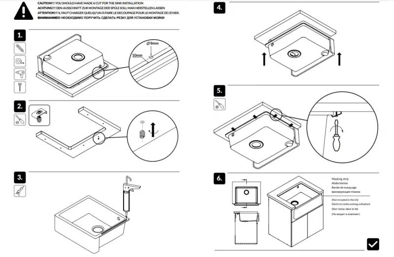 GraniteMy Tradition Fregadero Rural de Granito 60x48 cm Negro Instalación Bajo Encimera y a Nivel con Tapón de Metal Gun 1208967939