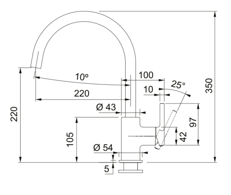 Franke Lina XL Grifo de Cocina Negro con Caño Giratorio 115.0626.019