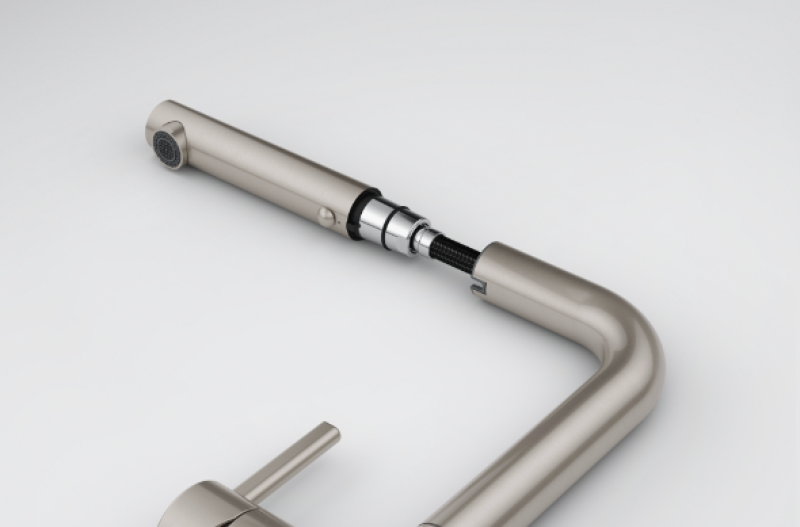 Franke Active Twist Monomando Acabado en Acero Inoxidable con Caño Extraíble y Control de Desagüe Integrado 115.0653.505