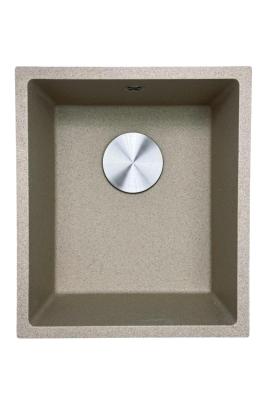 GraniteMy Universal granite beige sand sink 34x40 cm top mount, undermount, and flush mount with stainless steel plug 1208968007