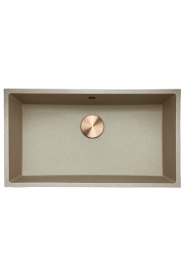 GraniteMy Universal granite beige sand sink 74x40 cm for top-mount, undermount, and flush-mount installation with copper plug 1208968019