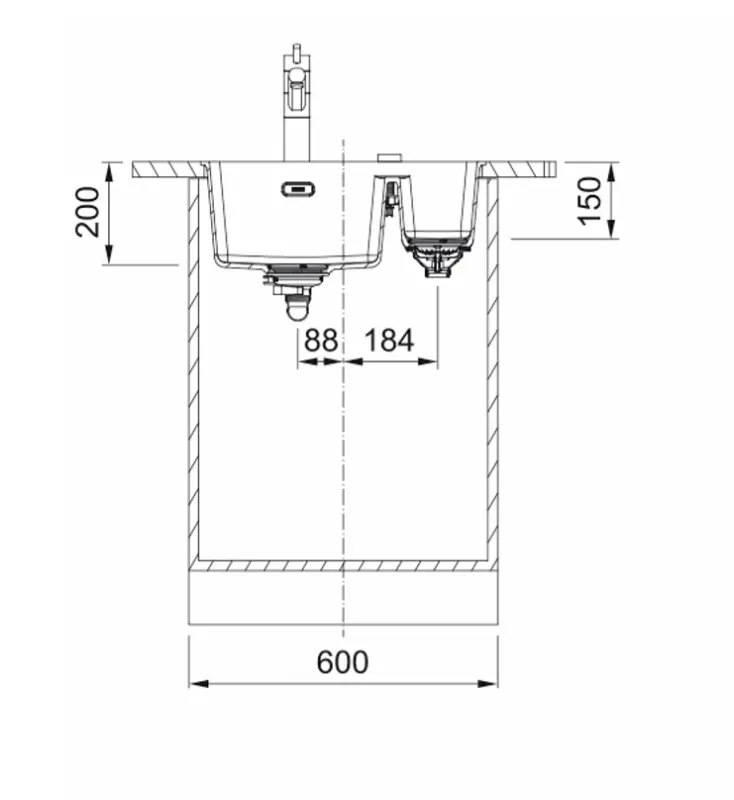 Franke Maris MRG 260-34-15 Fragranite Pizarra Gris Fregadero Derecho Gris Oscuro Instalación al Ras 135.0714.634