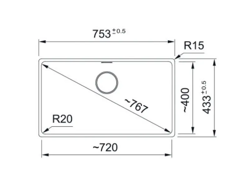 Franke Maris MRG 110-72 Fragranite Pizarra Gris Fregadero Gris oscuro Bajo encimera 125.0714.605