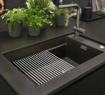Franke Kubus KNG 110.62 Sink 72x42 Slate Grey Granite Dark Grey Undermount with Faucet Deck 125.0714.637