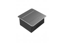 AVARO Enchufe empotrado para muebles, 1x Enchufe Schuko, USB A+C, Cable de 1.5m, Plata