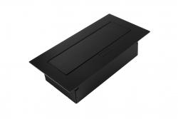 Enchufe para muebles 2x enchufe schuko, USB A+C, sin cable, negro