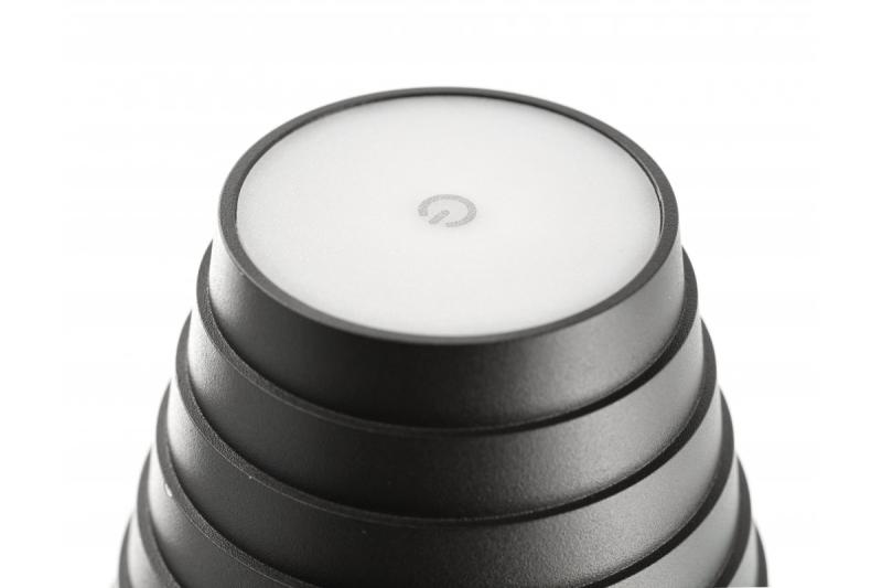 'Lámpara de mesa LED FIZZI, 2,5W, 200lm, DC 5V, 1A, 4000 K, batería 4000 mAh, regulable, negra'