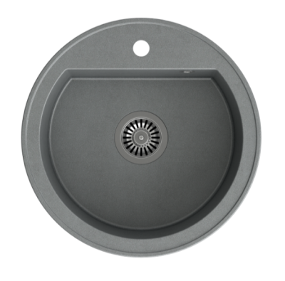 Quadri Norwich Grey Granite Round Sink 51 cm Surface Mount - 1208969496
