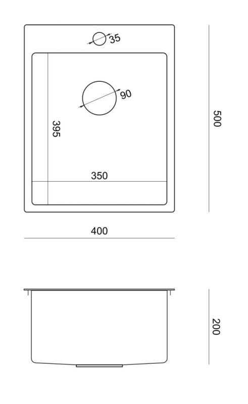 Aquadesign Clara Fregadero Oro 40x50cm Instalación Sobremesa o Enrasada con Banco para Grifo y Tapón Dorado - 1208969506