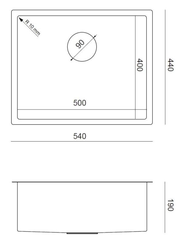 Aquadesign Zara Fregadero Dorado 54x44cm Bajo Encimera, Encimera Plana y Superficie con Tapón Dorado - 1208969512