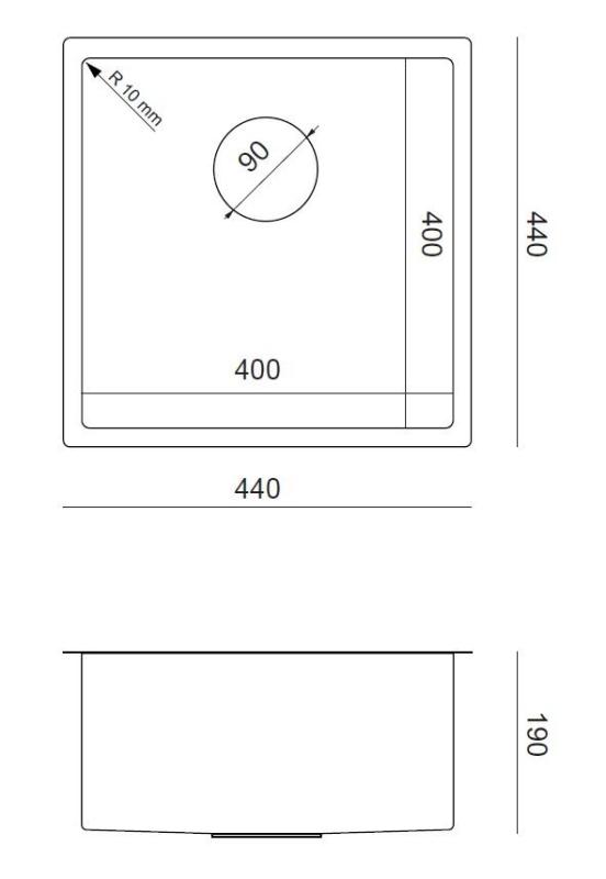 Aquadesign Zara Fregadero Cobre 44x44cm Bajo Encimera, A Rasa de Encimera y Sobre Encimera con Tapón de Cobre - 1208969515