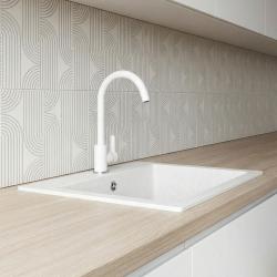 Graniteland Veritas Grifo de Cocina Blanco con Caño Giratorio 1208969531