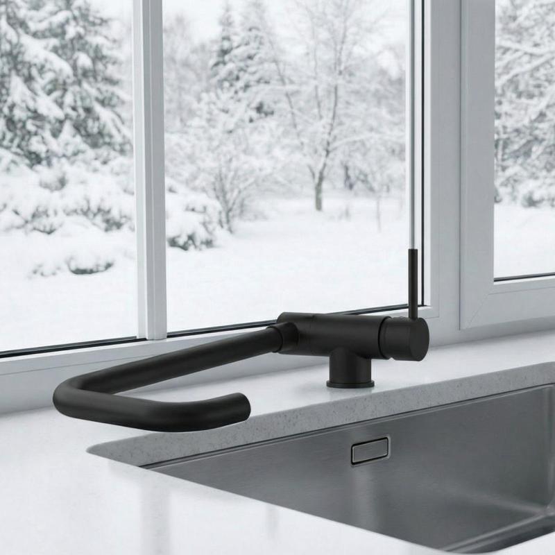 Graniteland Serenity grifo de cocina negro con caño plegable 1208969533