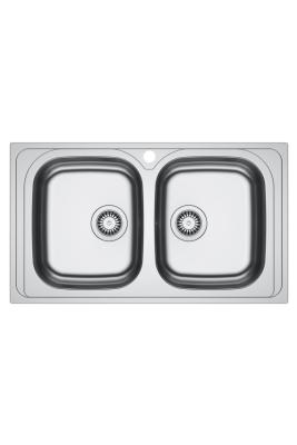 Franke Spark SKX 620-86 Double Stainless Steel Sink with Tap Hole Top-Mount 86x50cm 101.0714.440