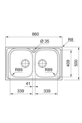 Franke Spark SKX 620-86 Double Stainless Steel Sink with Tap Hole Top-Mount 86x50cm 101.0714.440