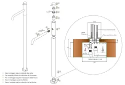 Waterevolution Flow grifo de lavabo independiente PVD Cepillado Light Gold T113WGE