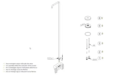 Waterevolution Flow swimming pool shower column single cold water gun metal brushed T145GME