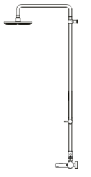 Revolución del agua Flow mezclador de ducha termostático de tres vías con ducha de mano y de cabeza, metal de pistola 250mm T131TN25GME