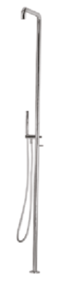 Waterevolution Flow shower column with mixer tap and hand shower Gun Metal T147GME
