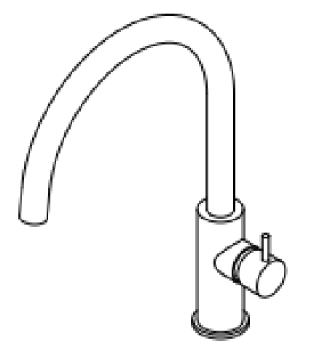 Waterevolution Flow kitchen faucet with round swivel spout black T158UPR