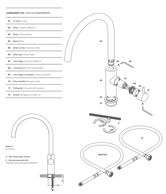Waterevolution Flow kitchen faucet with round swivel spout copper T158UCPE