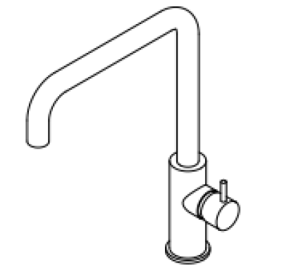 Waterevolution Flow kitchen mixer tap with angled swivel spout chrome T158H01