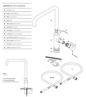 Waterevolution Flow kitchen faucet with angled swivel spout brass T158HLE